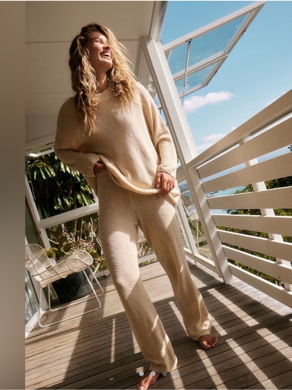 Free people beach winter wheat knit Malibu sweater